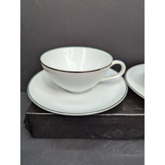 Royal M by Mitashoten Platinum Knight M109 Teacup and Saucer Set of 2 - Picture 2 of 11